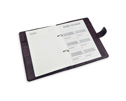 Luxury Full Grain Leather A5 Planner Binder - Wine