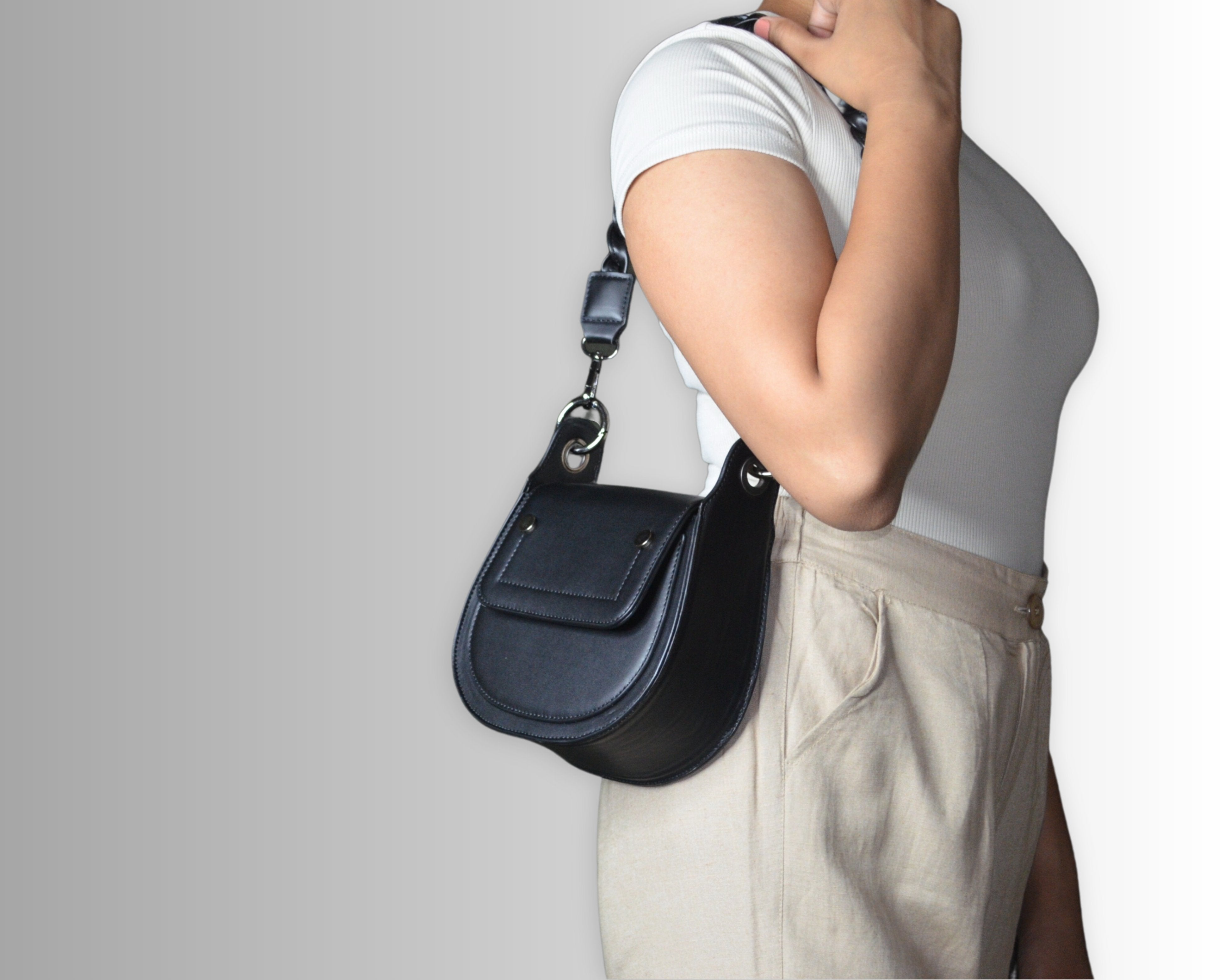 Adriana Cross Body and Shoulder Ladies Bag Black The Leather Chef