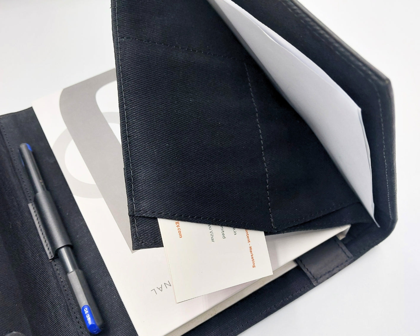 OrbitNote – Leather Diary with Organizer Pockets - Black