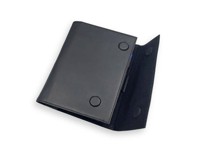 OrbitNote – Leather Diary with Organizer Pockets - Black