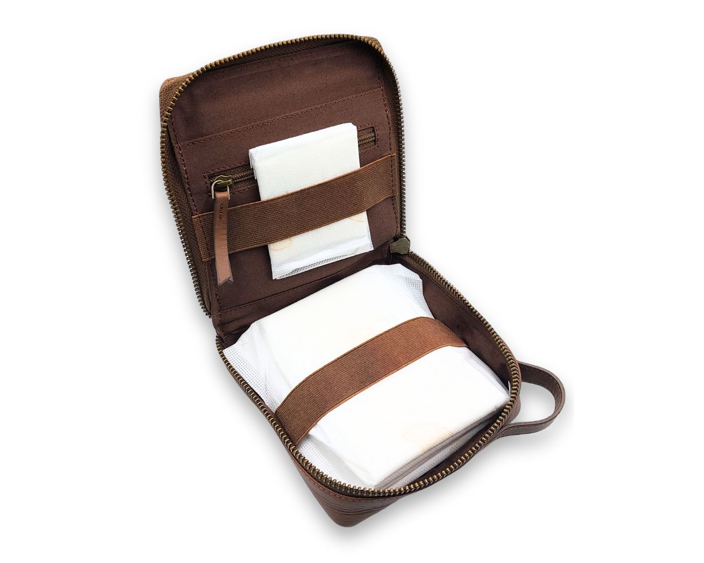 Sanitary Napkin Pouch - Tan (Full Leather)