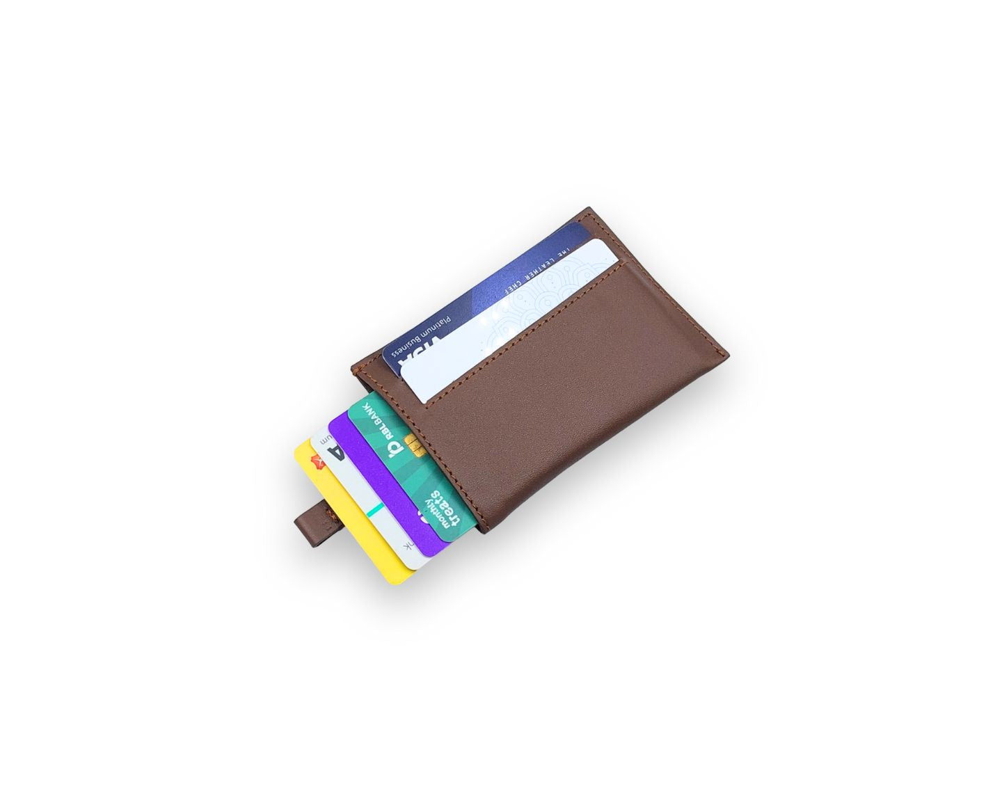 Snap - Slim Pull Tab Card Wallet - Tan