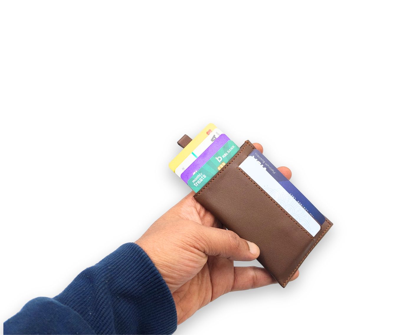 Snap - Slim Pull Tab Card Wallet - Tan