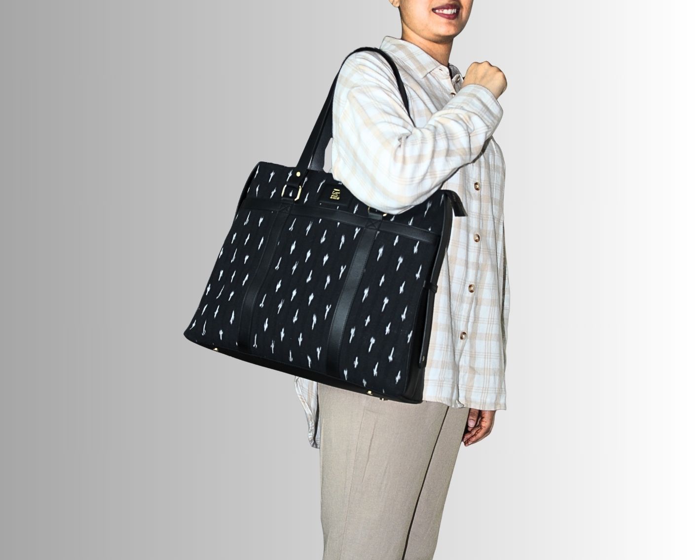 Soho Ikat Tote – Elegant Leather Tote for Women | Office & Everyday Use