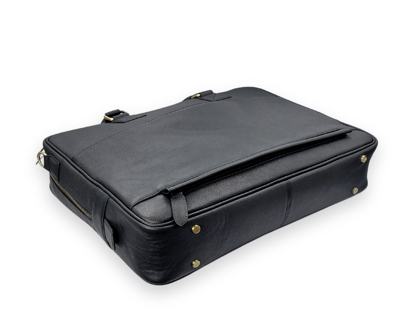 Stride Leather Laptop Bag - Black