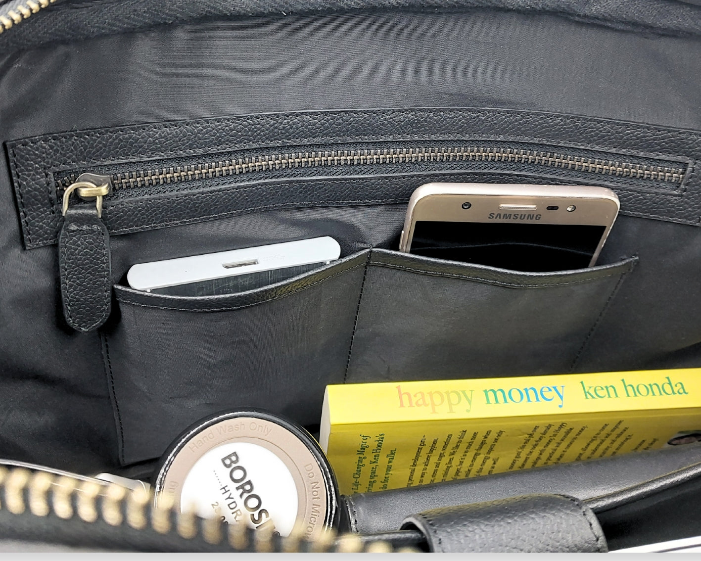 Stride Leather Laptop Bag - Black