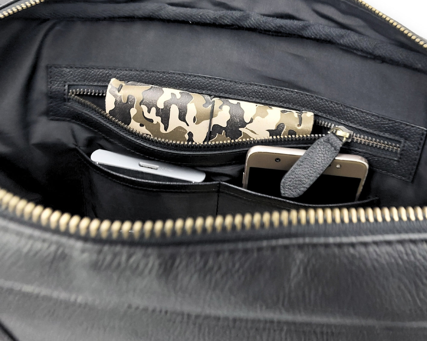Stride Leather Laptop Bag - Black