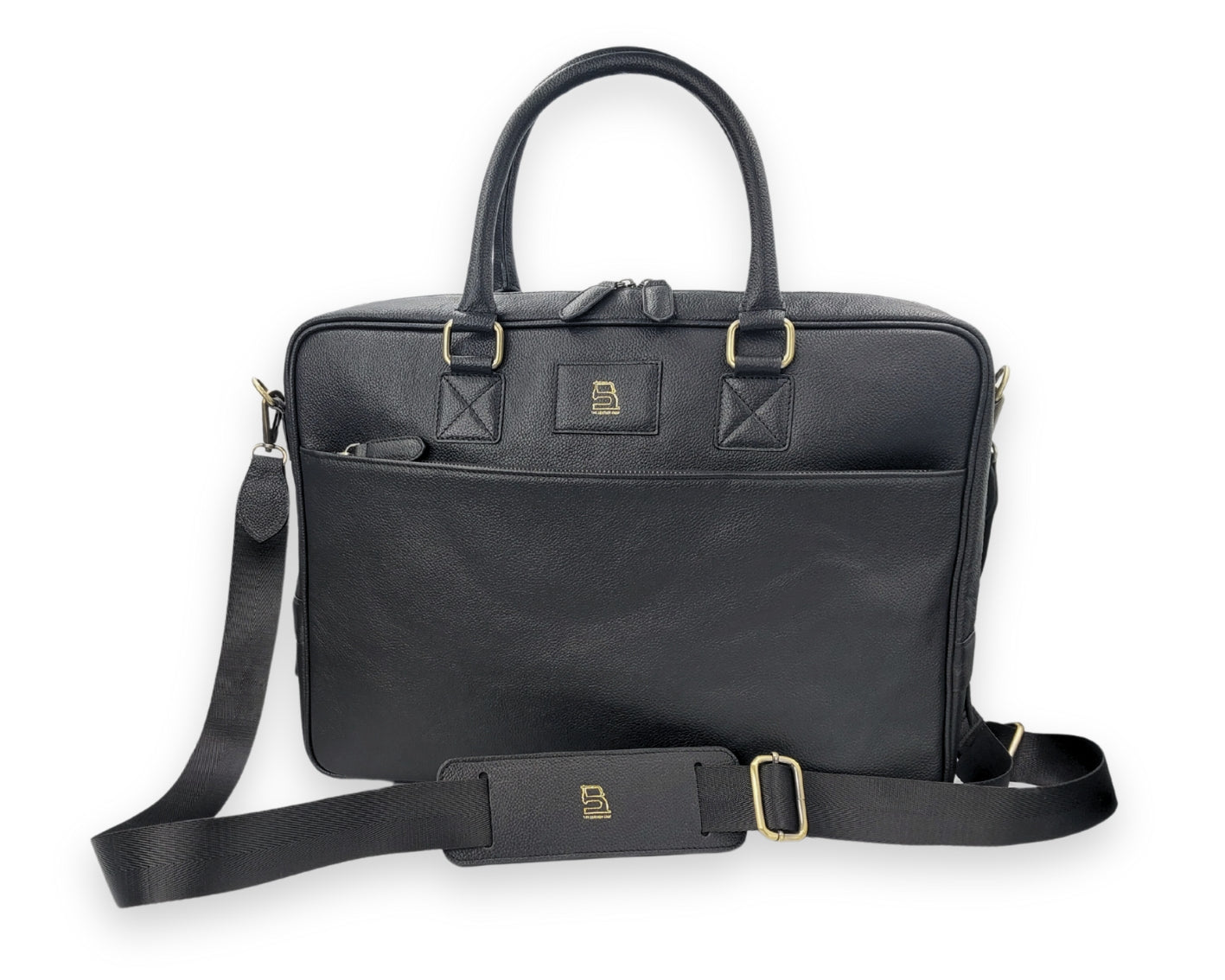 Stride Leather Laptop Bag - Black