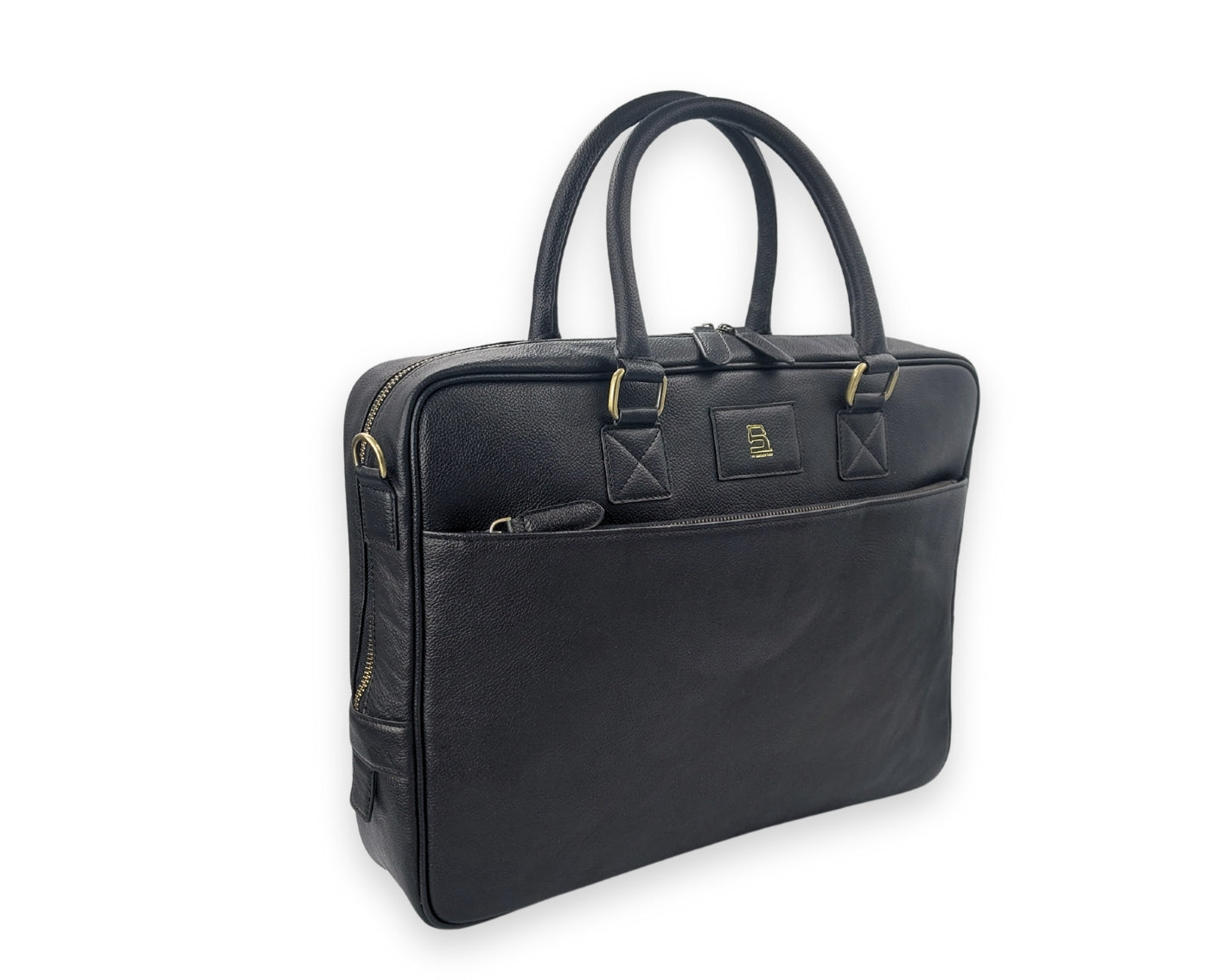 Stride Leather Laptop Bag - Black