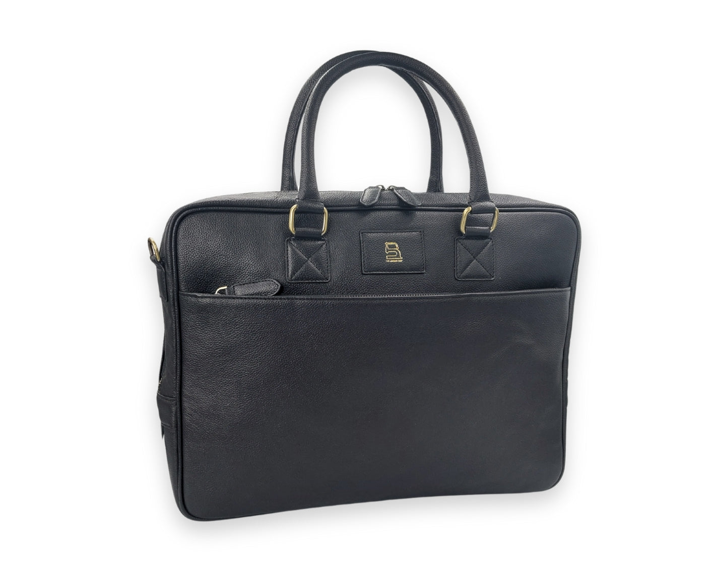Stride Leather Laptop Bag - Black