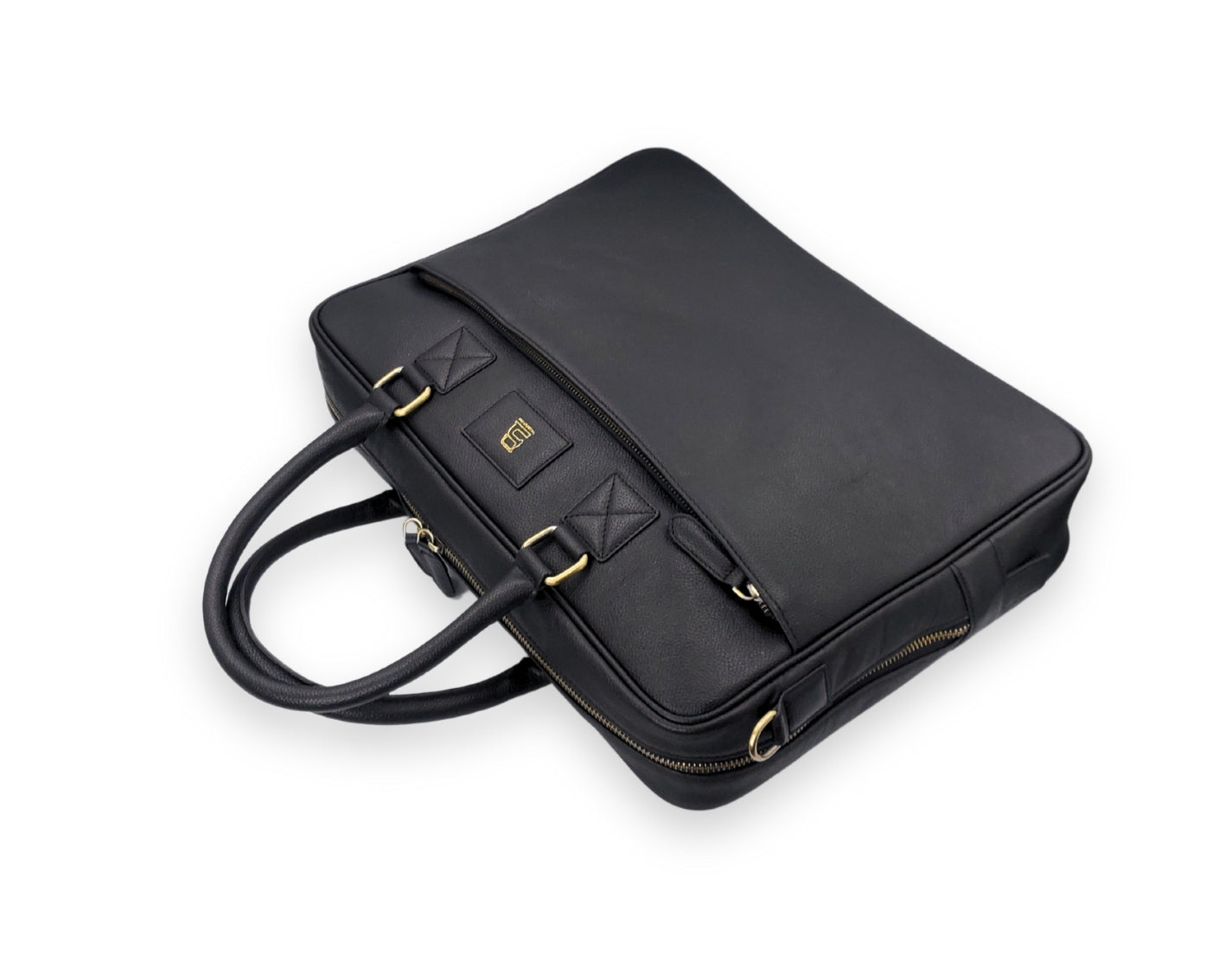 Stride Leather Laptop Bag - Black