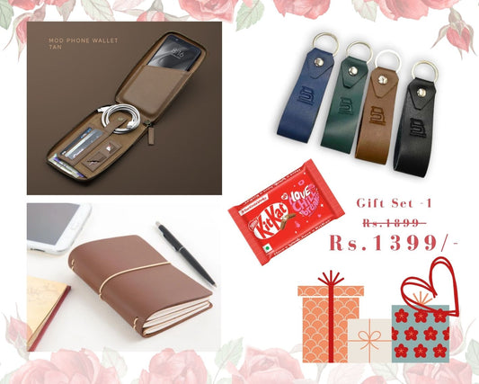 Valentine’s Gift Set for Him: Mod Wallet, Field Journal, Key Edge & Free KitKat