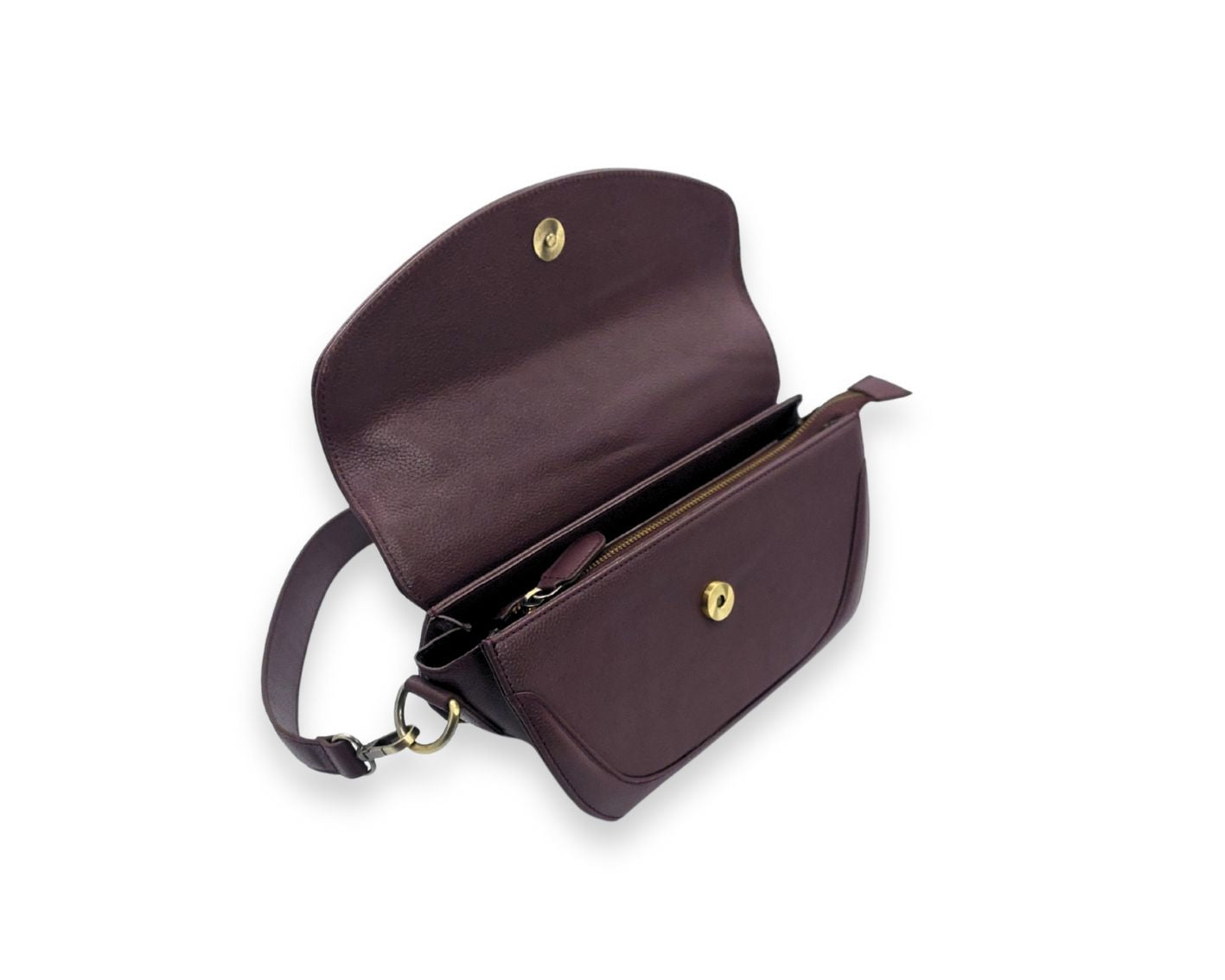 Luna Curve Crossbody – Dual Strap Leather Sling Bag for Women - Wine