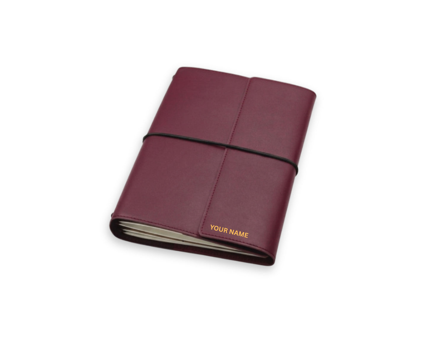 Trifold-Utility Journal with Pockets - Old Mauve (A5 Size) With Your Name Customisation