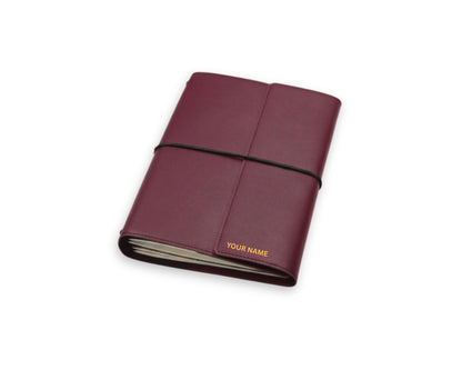 Trifold-Utility Journal with Pockets - Old Mauve (A5 Size) With Your Name Customisation