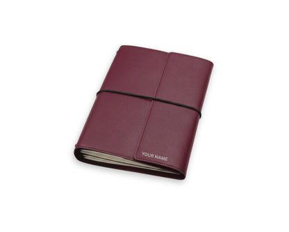 Trifold-Utility Journal with Pockets - Old Mauve (A5 Size) With Your Name Customisation
