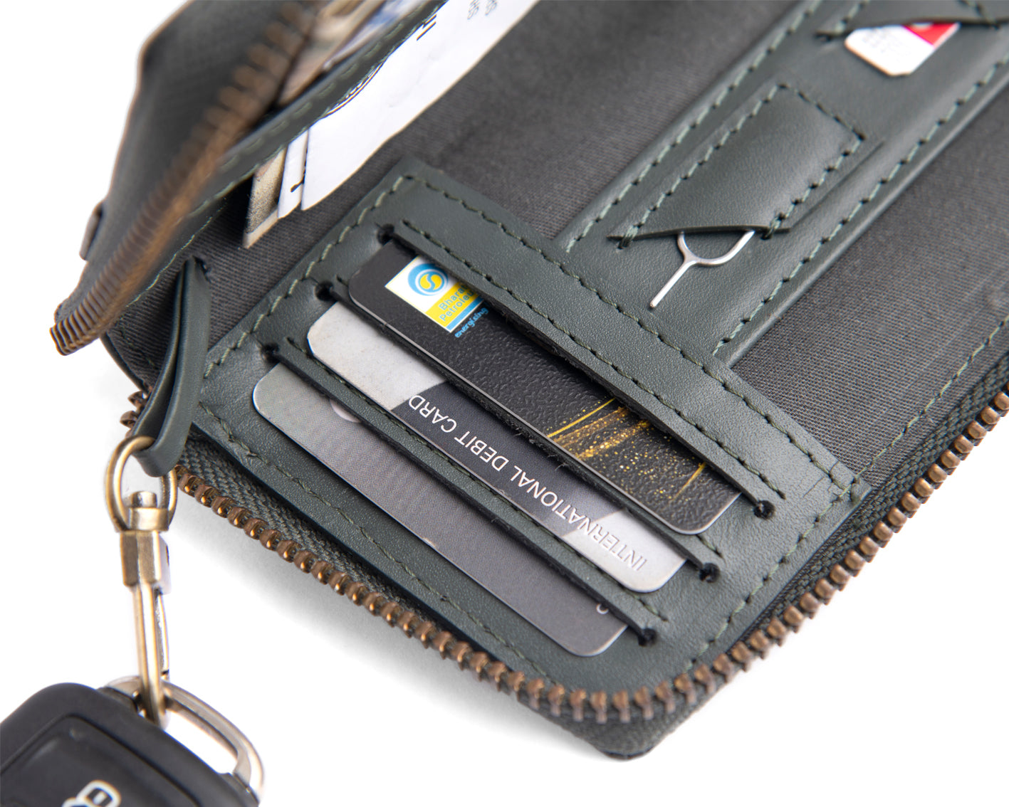 Compact Zipper Wallet - ARMY GREEN