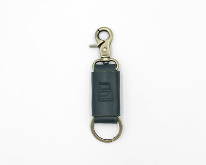 Army Green set (Compact Zipper Wallet - Army Green + Leather Key Loop - Army Green)