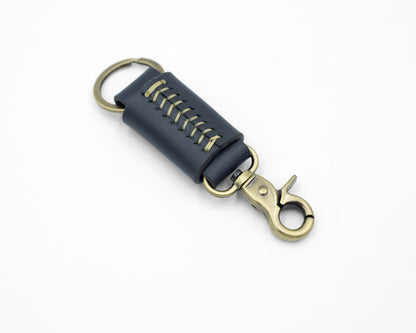 Leather Key Loop - Midnight Blue