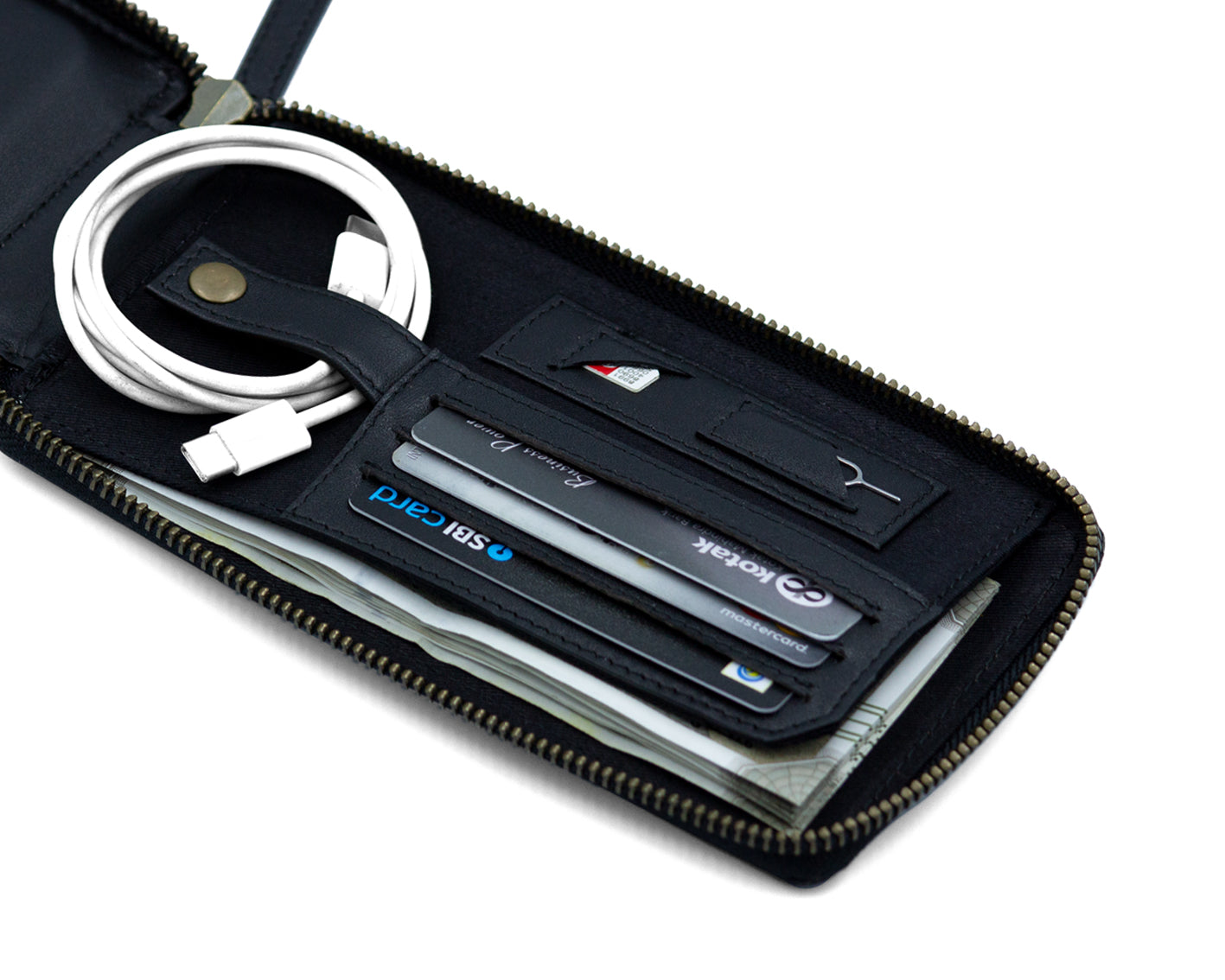 MOD Phone Wallet - BLACK - The Leather Chef