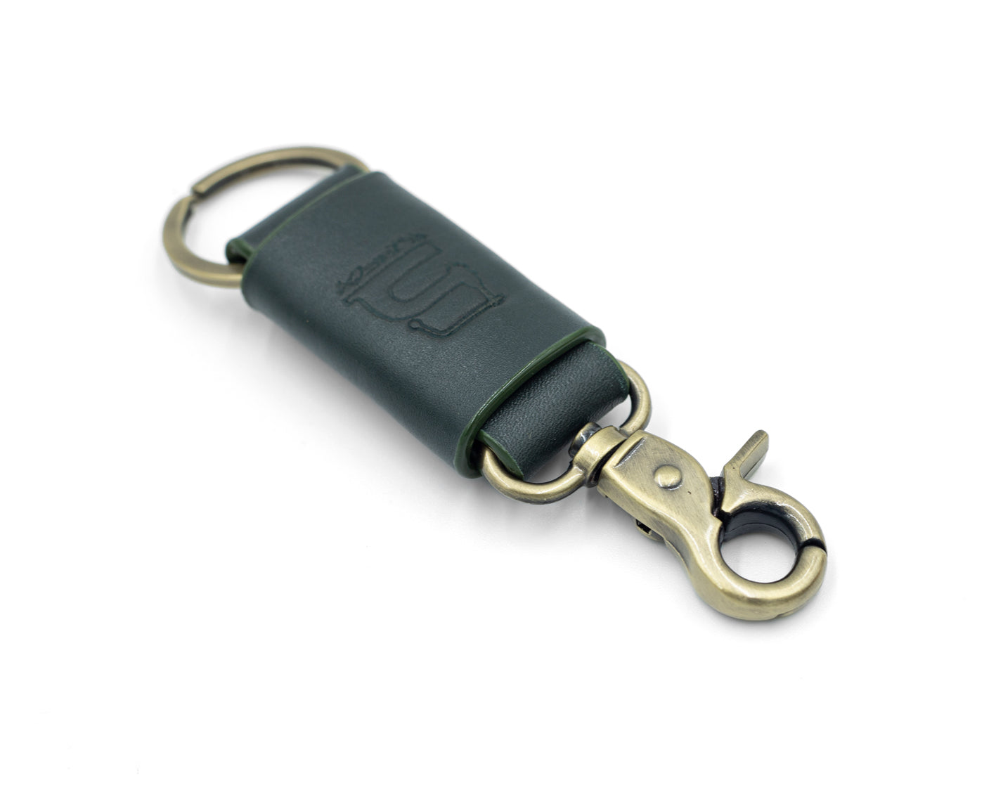 Army Green set (Compact Zipper Wallet - Army Green + Leather Key Loop - Army Green)