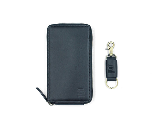 MOD Black Set (MOD Wallet - Black + Leather Key Loop - Black)