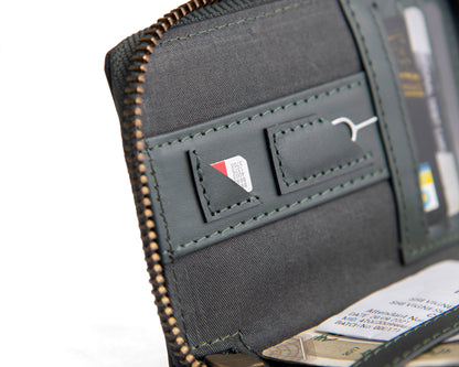 Compact Zipper Wallet - ARMY GREEN