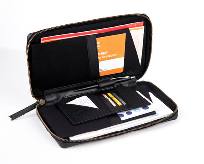 Bank Organiser - BLACK (Full Leather)