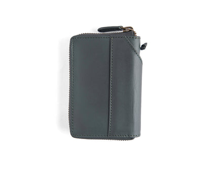 Compact Army Green set (Compact Zipper Wallet - Army Green + Leather Key Loop - Army Green)