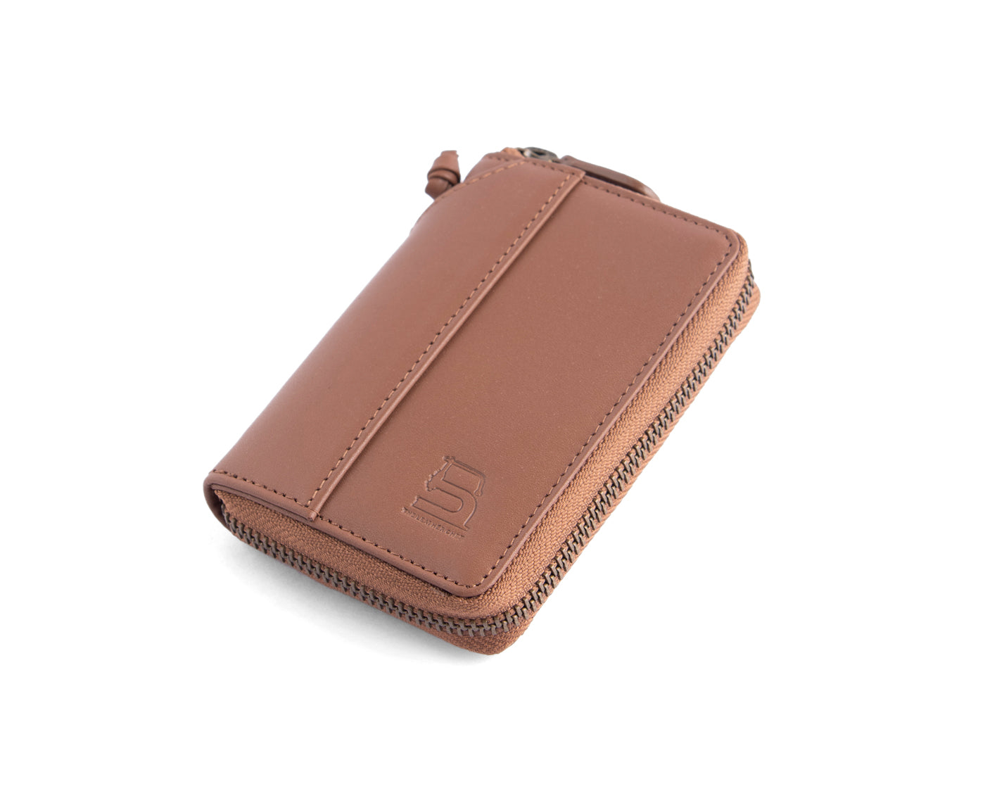 Classic Set (Compact Zipper Wallet + Leather Key Loop - Tan)