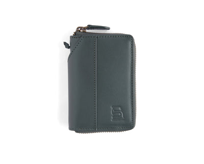 Compact Army Green set (Compact Zipper Wallet - Army Green + Leather Key Loop - Army Green)