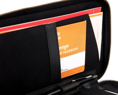 Bank Organiser - BLACK (Full Leather)