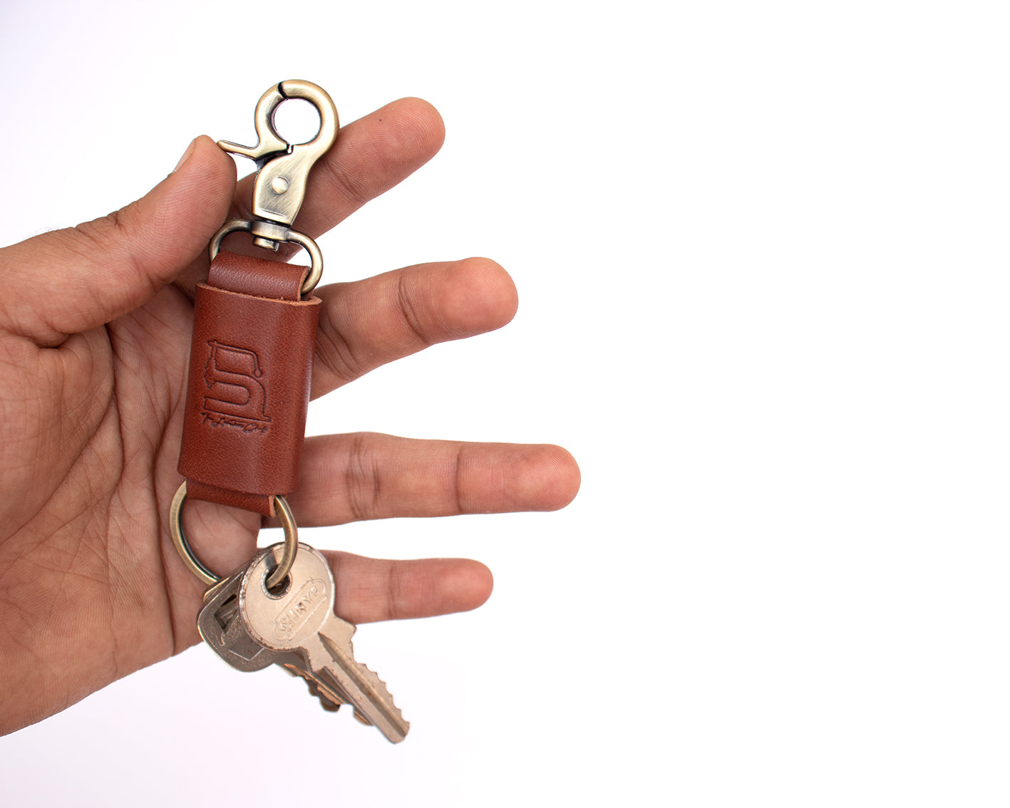 Minimalist Set (Everyday Mens Bifold Wallet + Leather Key Loop - Tan)