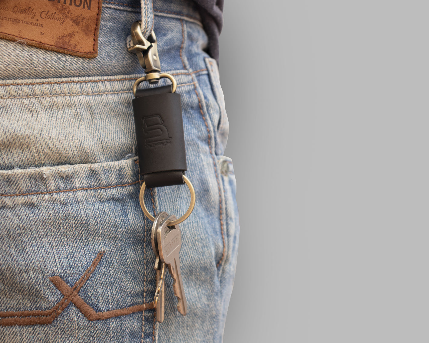 Leather Key Loop (Black) - The Leather Chef