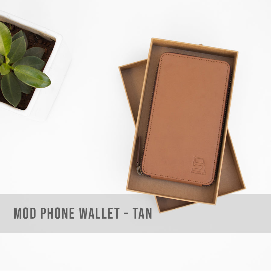 Zipper Set (Compact Zipper Wallet - Tan + MOD Phone Wallet - Tan)